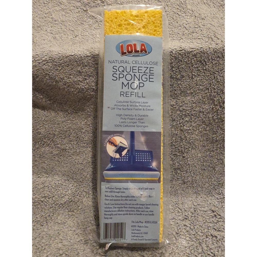 Squeeze Sponge Mop Refill  Foam & Cellulose Layer -Only Fits LOLA Mop‎ 205 & 209